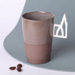 Tasse expresso design Alsace Cathédrale de Strasbourg – Grès Taupe– 90 ml